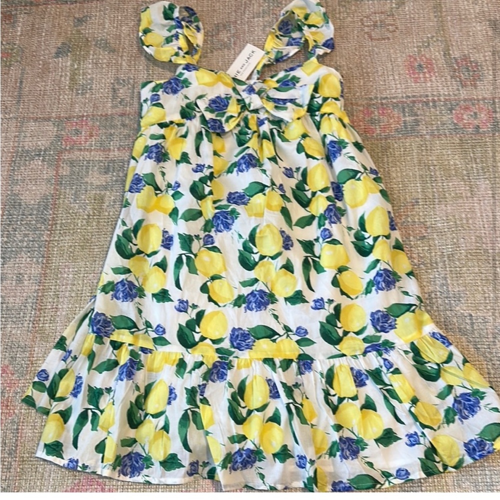 Janie and Jack Lemon and Floral Print Dress